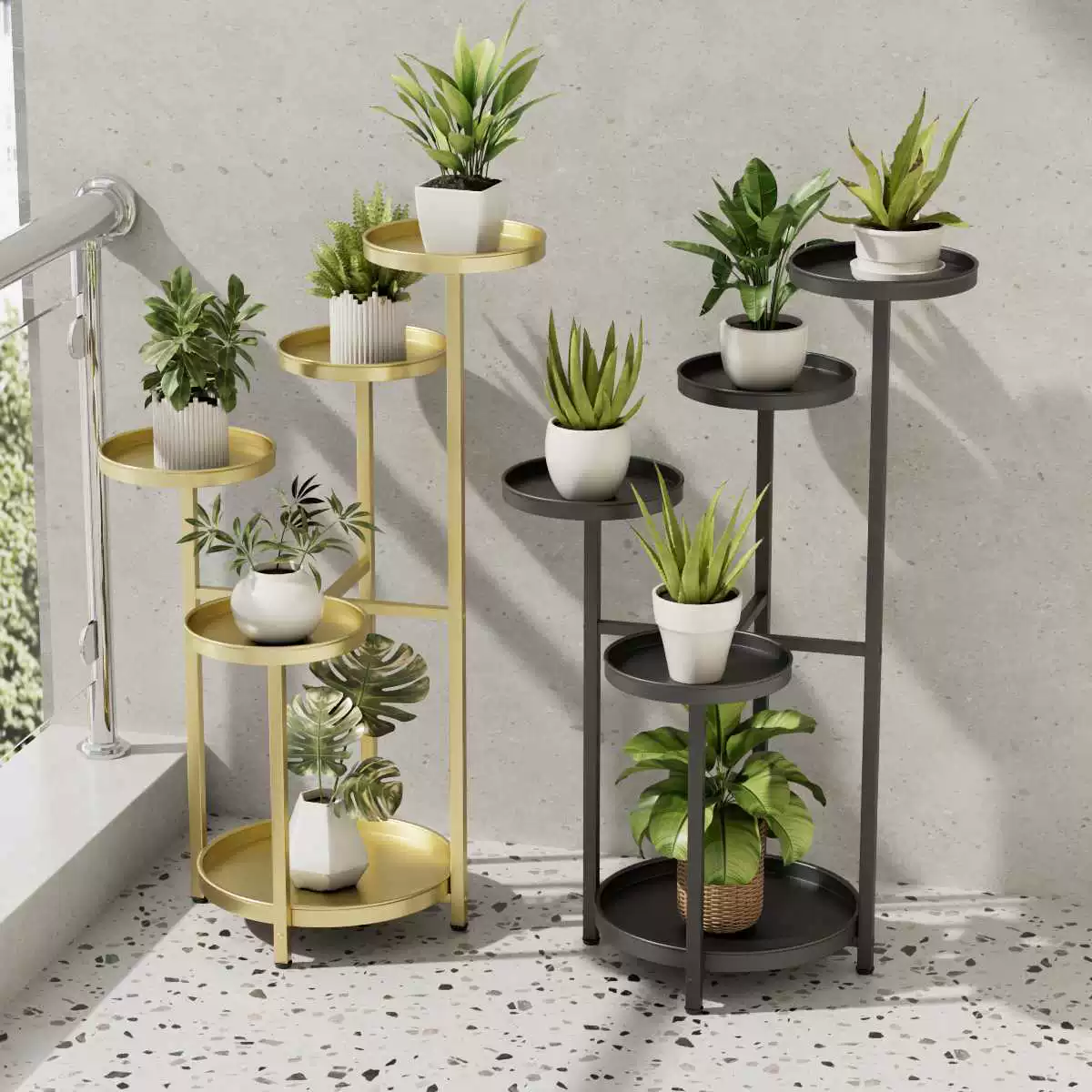 Балкон дома Многослойная подставка для цветочных горшков