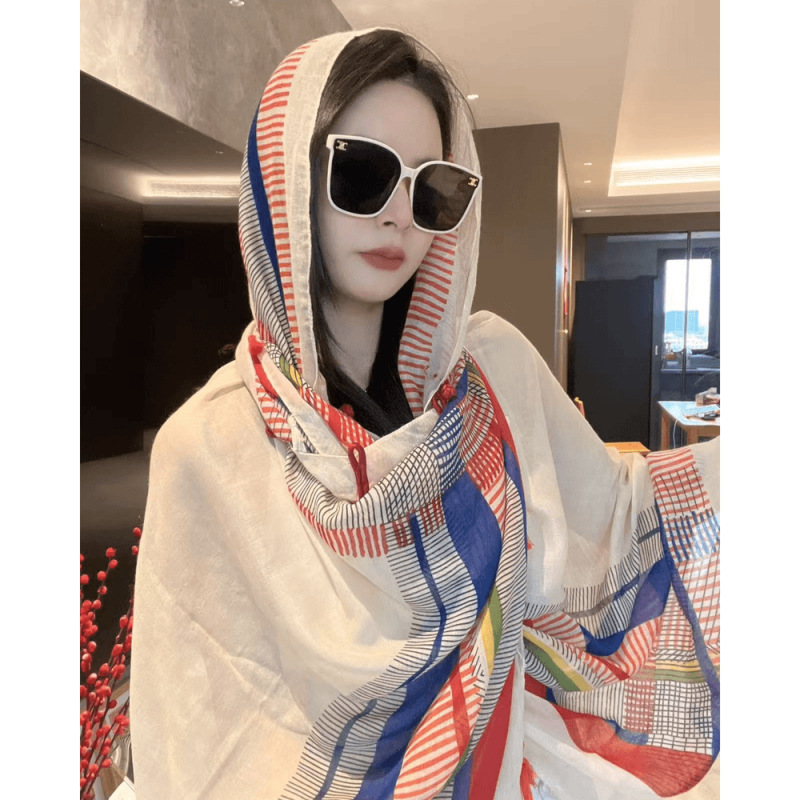 夏薄款夏季女多功能新疆海边旅游日常空调房丝巾披肩
