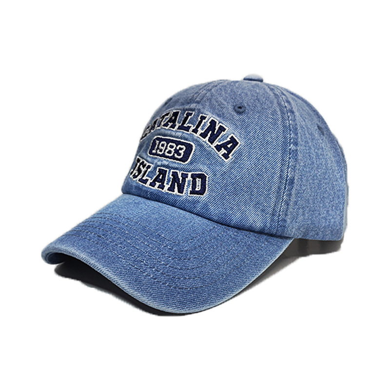 (2개) 여성용 새 데님 모자 유럽과 미국의 복고풍 패션 편지 자수 야구 모자 남성용 야외 선 바이저 피크 캡