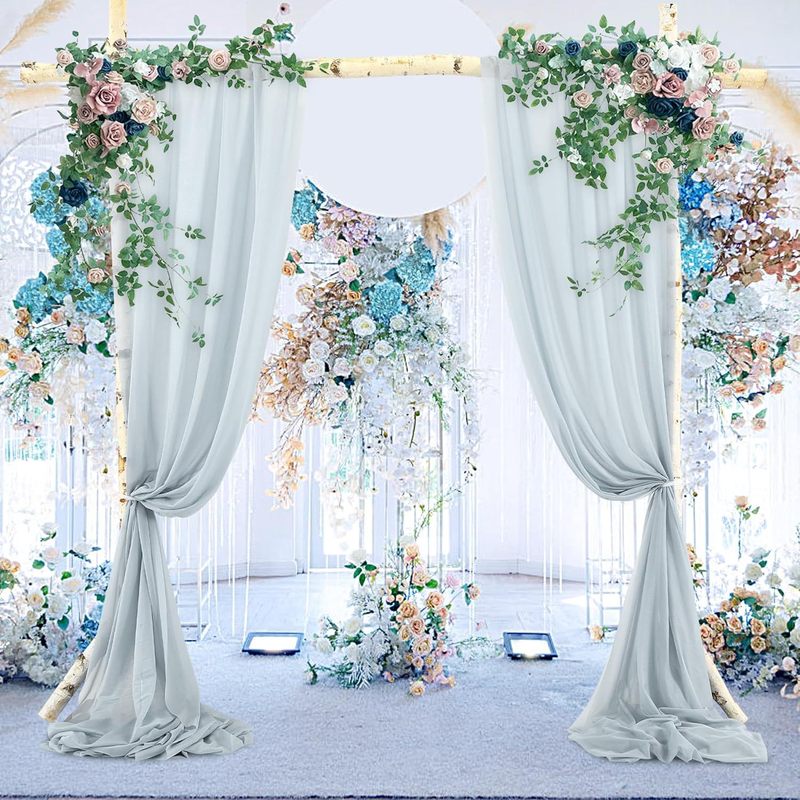 アーチ結婚式ガーゼしわ防止チュール生地写真小道具屋外芝生結婚式レイアウトインクロスボーダーカーテン|undefined