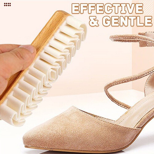 Suede shoe brush, beechwood glue brush, kidskin rubber deerskin velvet shoe brush, velvet snow boots, yellow boots cleaning brush