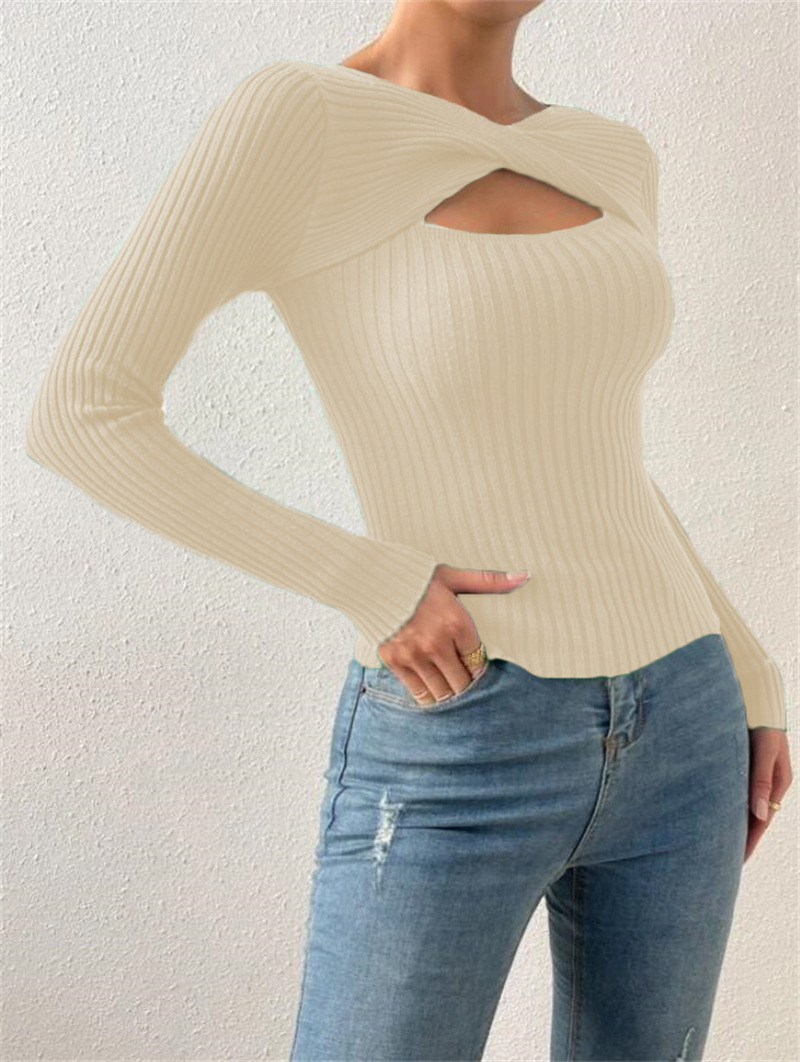 154g Weight Long Sleeve Sleeve Length Pullovers Placket Type Regular Sleeve Sleeve Type Polyester Fabric Type Regular Top Length Sweater Tops Type Holiday, Daily Occasion U Neck Neckline Slim Fit Type Solid Color Pattern Winter, Autumn Season Women's Gender Elegant, Streetwear Style Wholesale Women's Elegant Streetwear Solid Color Long Sleeve Sweaters & Cardigans 21