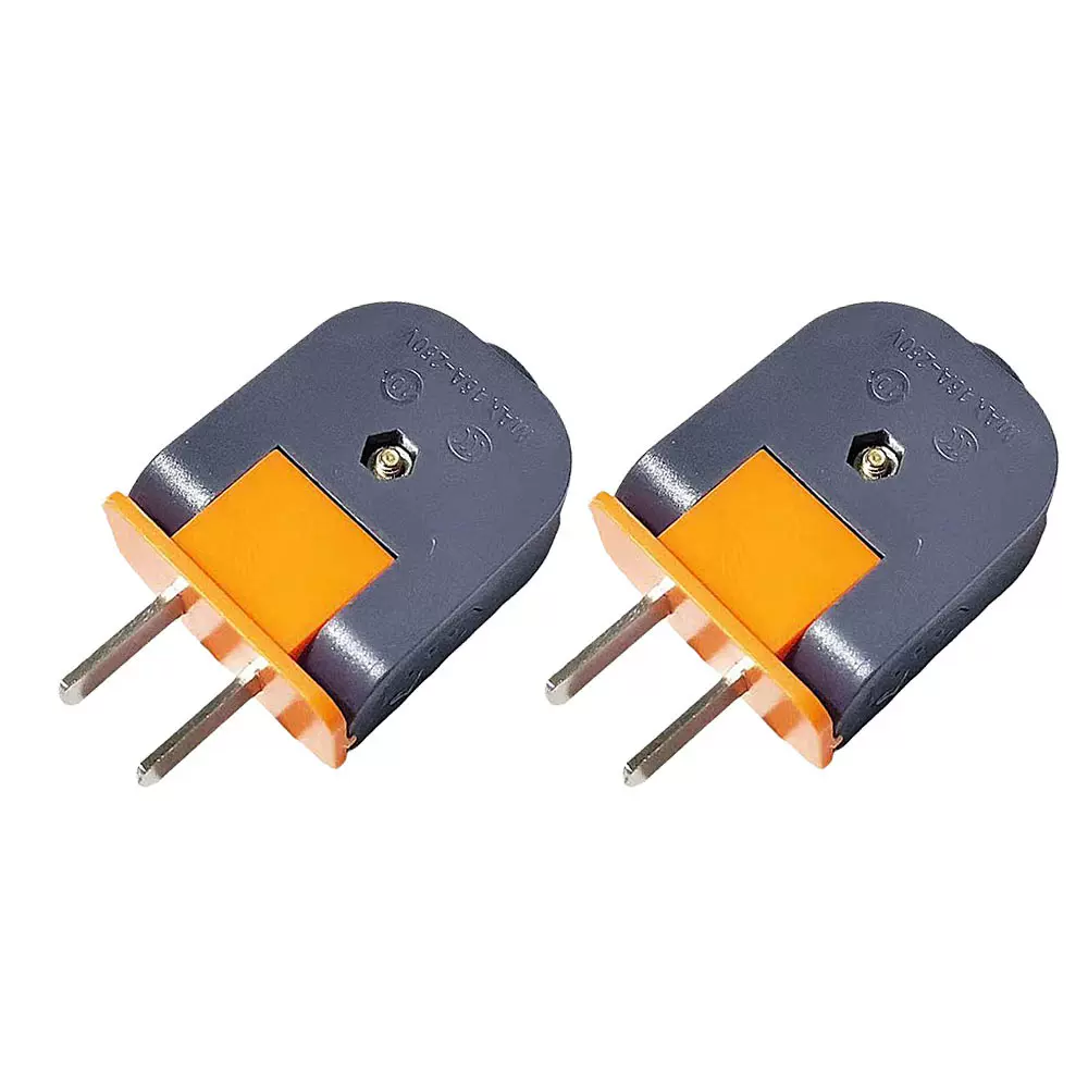 连体铜厚1.3两脚插头 10A可转插头90度自由旋转二极电源插头