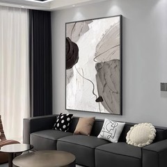 黒白灰客間装飾画現代シンプルオフィス壁画抽象入戸玄関ソファー背景壁掛け画