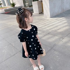 女童短袖連衣裙寶寶連衣裙夏裝洋氣網紅棉布裙子寶寶裙子氣質時尚