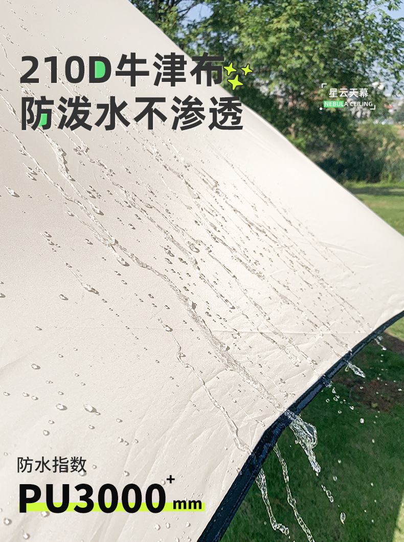 Dome Black Vinyl Canopy Camping Tent Sunshade Rainproof Sun Protection Portable No-Setup Quick Setup Canopy Dropshipping