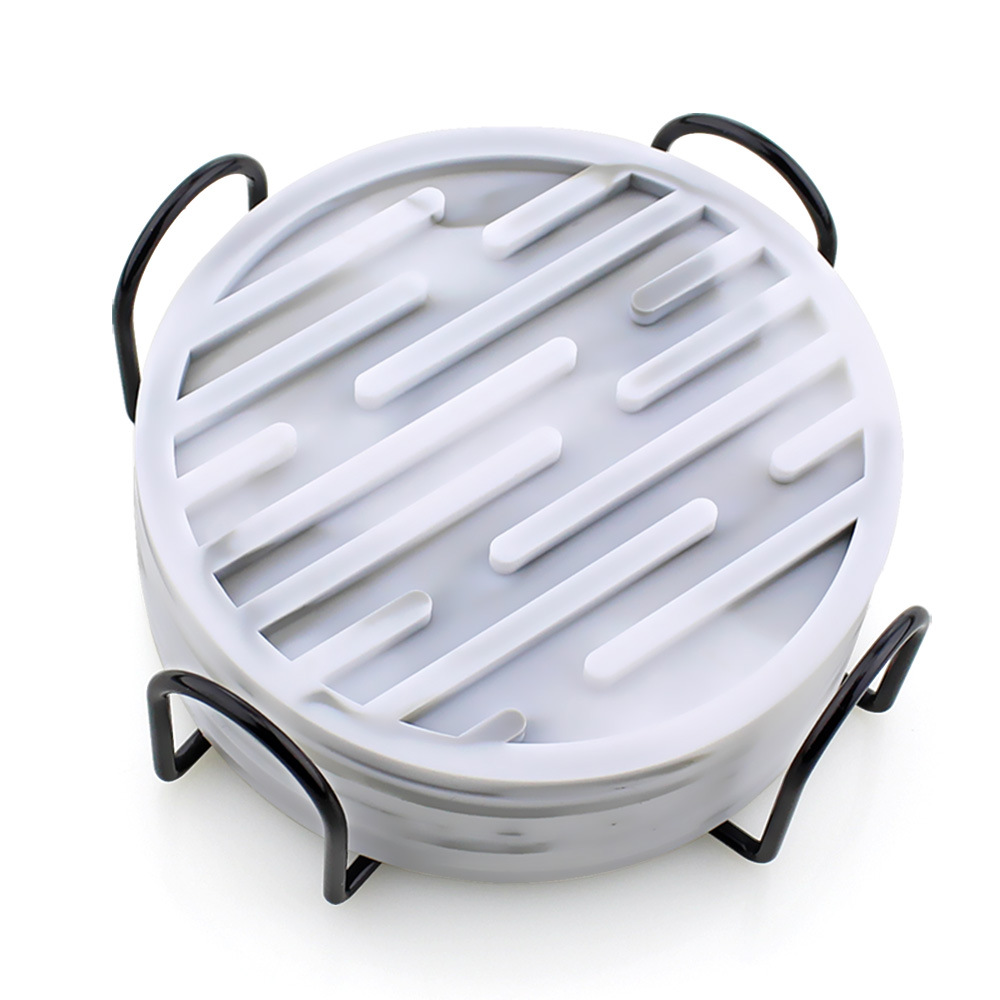 Amazon puede imprimir logo almohadilla de aislamiento térmico juego de silicona posavasos 10cm posavasos de té anti-escaldado alfombra redonda antideslizante para el hogar