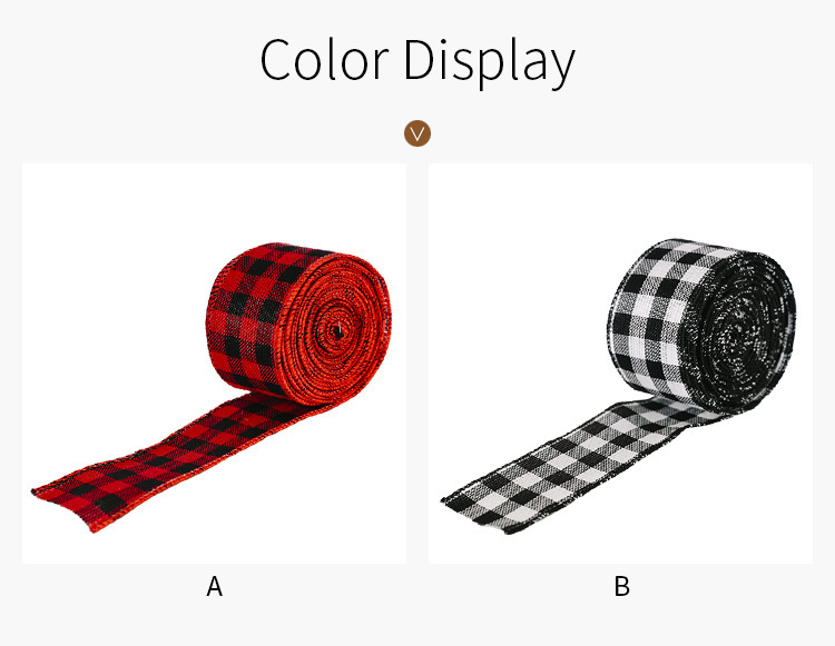 Plaid Ribbon Set For Christmas Decorations Red And Black Plaid_voghion.com