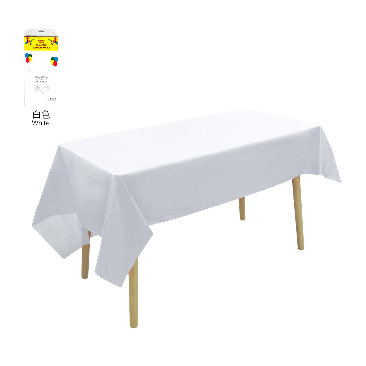 Mantel Desechable Rectangular 137 x 183 cm de Plástico PE para Fiestas