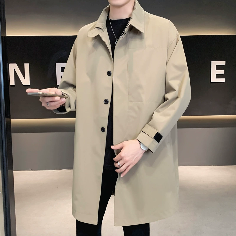 Весенне-осеннее пальто, модная простая элегантная универсальная свободная ветровка средней длины FY2163