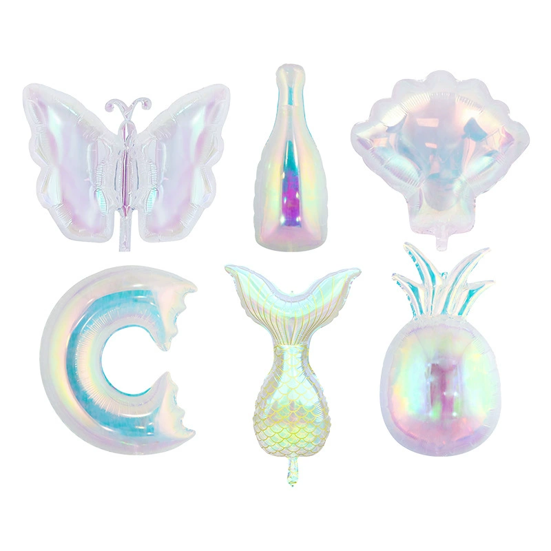 Новые красочные прозрачные алюминиевые воздушные шары с крыльями, воздушные шары в виде снежинок, ночной рынок, киоск, реквизит для фотосессии на открытом воздухе