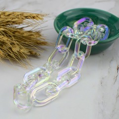 亞克力塑料透明AB幻炫彩16*27鏈條U型插扣開口圈飾品手機殼鏈配件