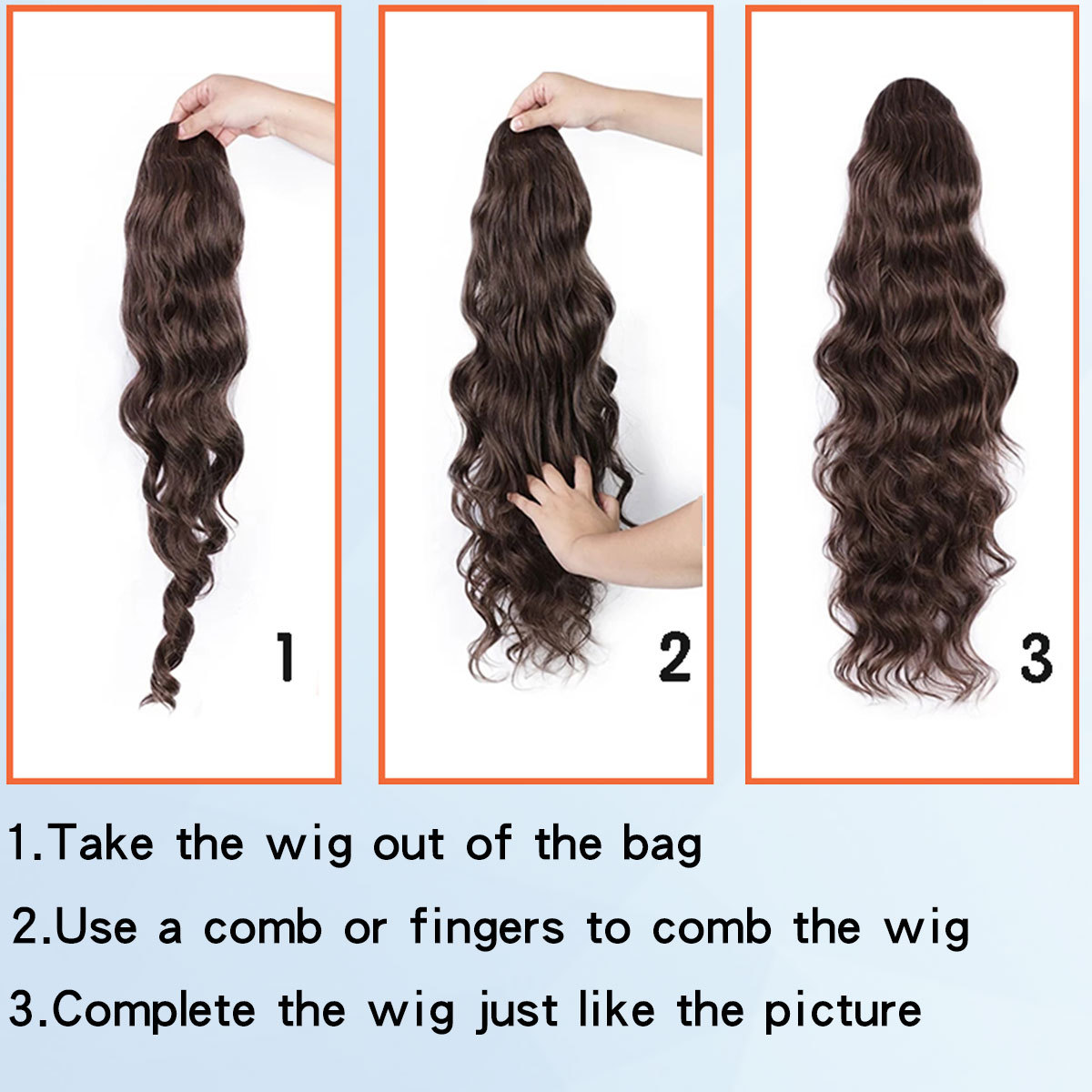 Perücke Pferdeschwanz Druckschlauch Kordelzug Pferdeschwanz Damen Big Wave Curly Kordelzug Pferdeschwanz_voghion.com