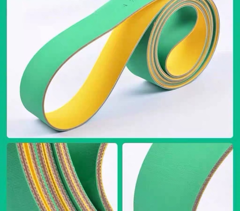 Double-sided blue paste box machine with high-speed flat belt conveyor, perforated and taped nylon yellow-green film base belt