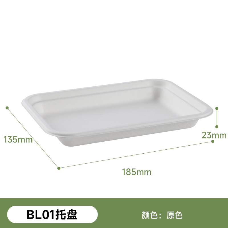 Tazón de Papel Desechable para Almuerzo, Tazón de Pulpa de Caña de Azúcar Biodegradable, Vajilla Gruesa, Tazón para Hamburguesas, Caja de Pulpa, Plato Redondo para Frutas, Tazón para Ensalada