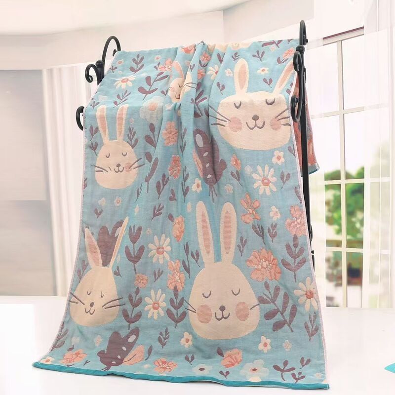 Wholesale Thickened Bath Towels, Double-Layer Gauze Adult Bath Towels, Absorbent Wraps for Home Use, Swimming, Beach, Cross-Border