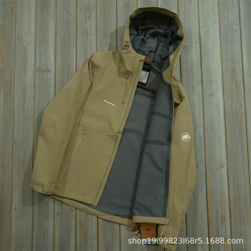 Mammoth Autum Fully Glued Hard Shell Jacket Jacket for Men and Women Outdoor Windproof Breathable Loose Water Repellent Jacket