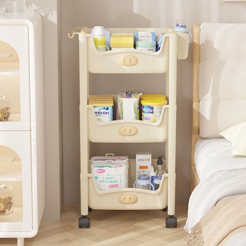 Trolley Storage Rack Multi-Layer Floor Rack Living Room Kitchen Bathroom Toys Student Dormitory Home Snack Storage