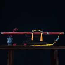 龙泉华影刀剑T10烧刃剑宝剑手工锻打工艺品唐横刀防身刀具未开刃