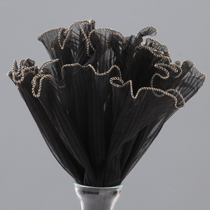 Hilo de pulverización-borde dorado negro 28cm * 4,5 yardas/bolsa