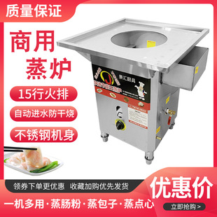 Commercial Steamer for Rice Rolls, Steamed Buns, Steamed Dumplings, Steamed Seafood, Steamed Rice, and Steamed Bread with Gas for Street Vending