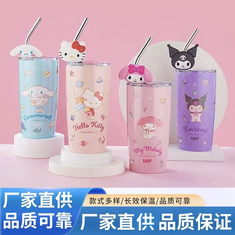 Cross-border Explosions Foreign Trade Sanrio Suction Cup Stainless Steel Thermos Cartoon Pattern Cute Silicone Cartoon Cup Cross-border Explosions Foreign Trade Sanrio Suction Cup Stainless Steel Thermos Cartoon Pattern Cute Silicone Cartoon Cup