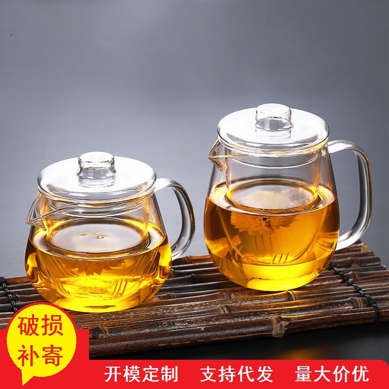 Fábrica al por mayor de vidrio de borosilicato pingüino olla flor tetera engrosada tetera de filtro resistente a altas temperaturas tetera doméstica