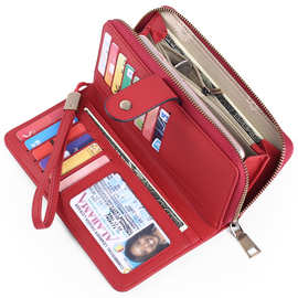 外贸新款女士长钱包RFID多功能女款钱夹PU皮手拿包women wallets