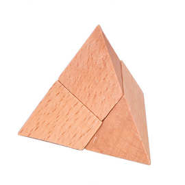木制玩具孔明锁鲁班锁古典玩具三角塔 二元金字塔三元金字塔 榉木