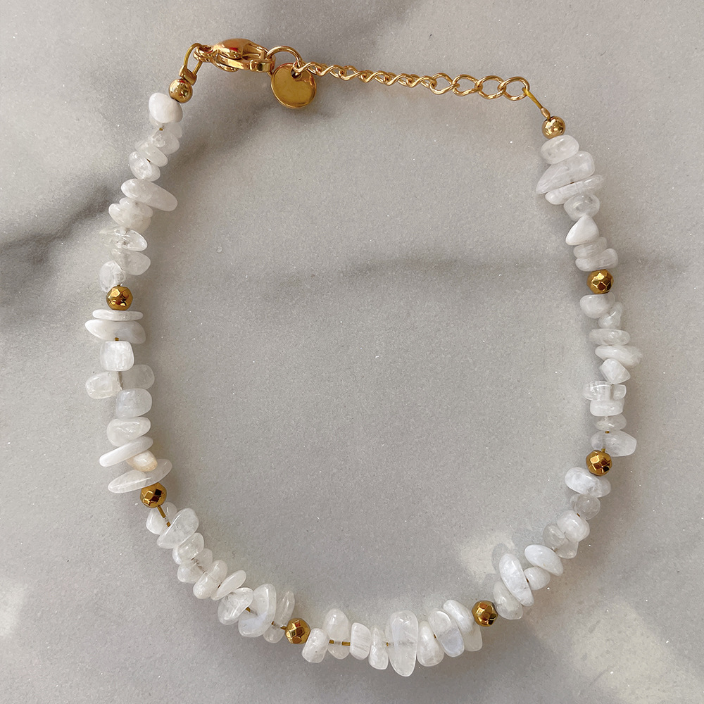 Fashion Irregular natural stone Titanium Steel Patchwork Bracelets 1 Piece