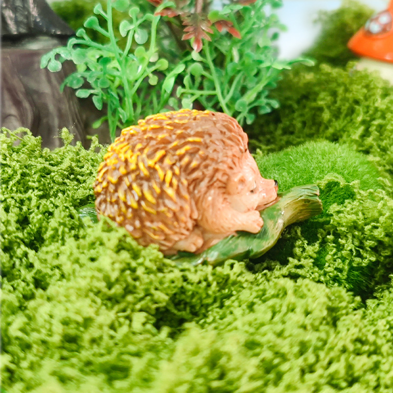 Lindo erizo grande y pequeño simulación animal jardín resina artesanía decoración micro paisaje bricolaje hámster decoración