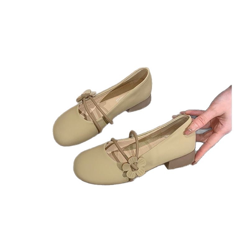 Cuero suave estilo francés nueva suela ultra suave zapatos de sol único temperamento suave zapatos de mujer con base plana