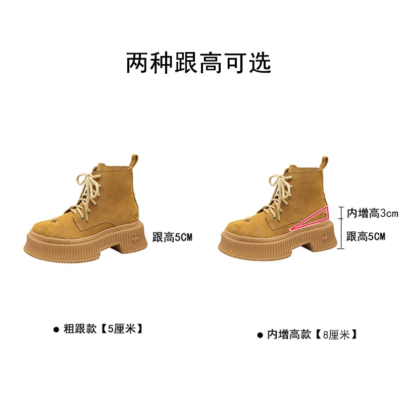 Женские летние ботинки 2025 года в стиле «мартинсы», из натуральной кожи, на толстой платформе, желтые, короткие, на шнуровке, маленькие, желтые.