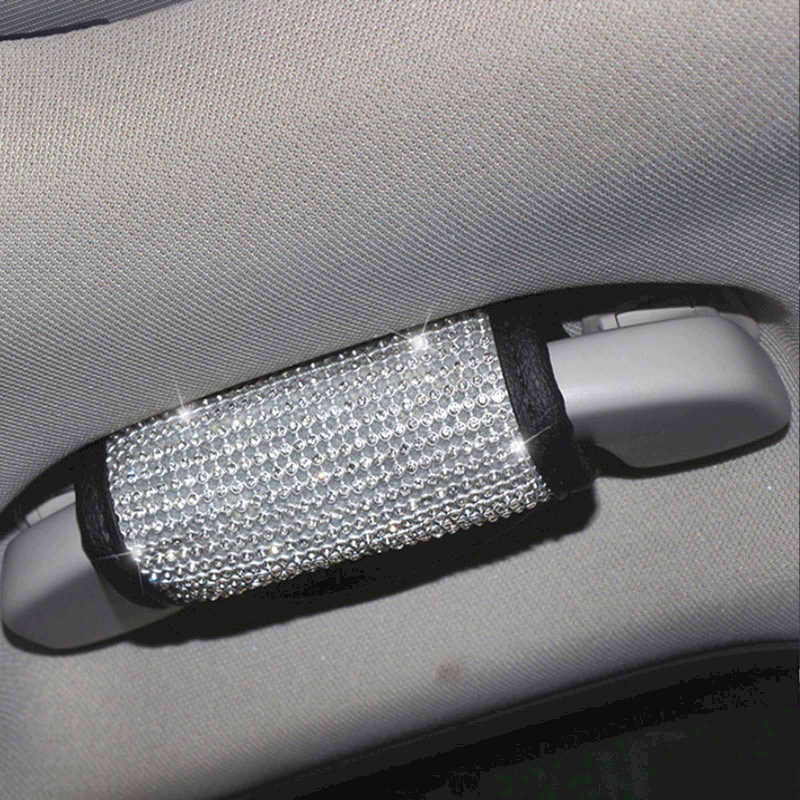 Car Armrest Box Pad Protective Cover with Rhinestones for Vehicle Interior Use, Full Rhinestone, Rhinestone with Sparkling Diamonds Armrest Cover
