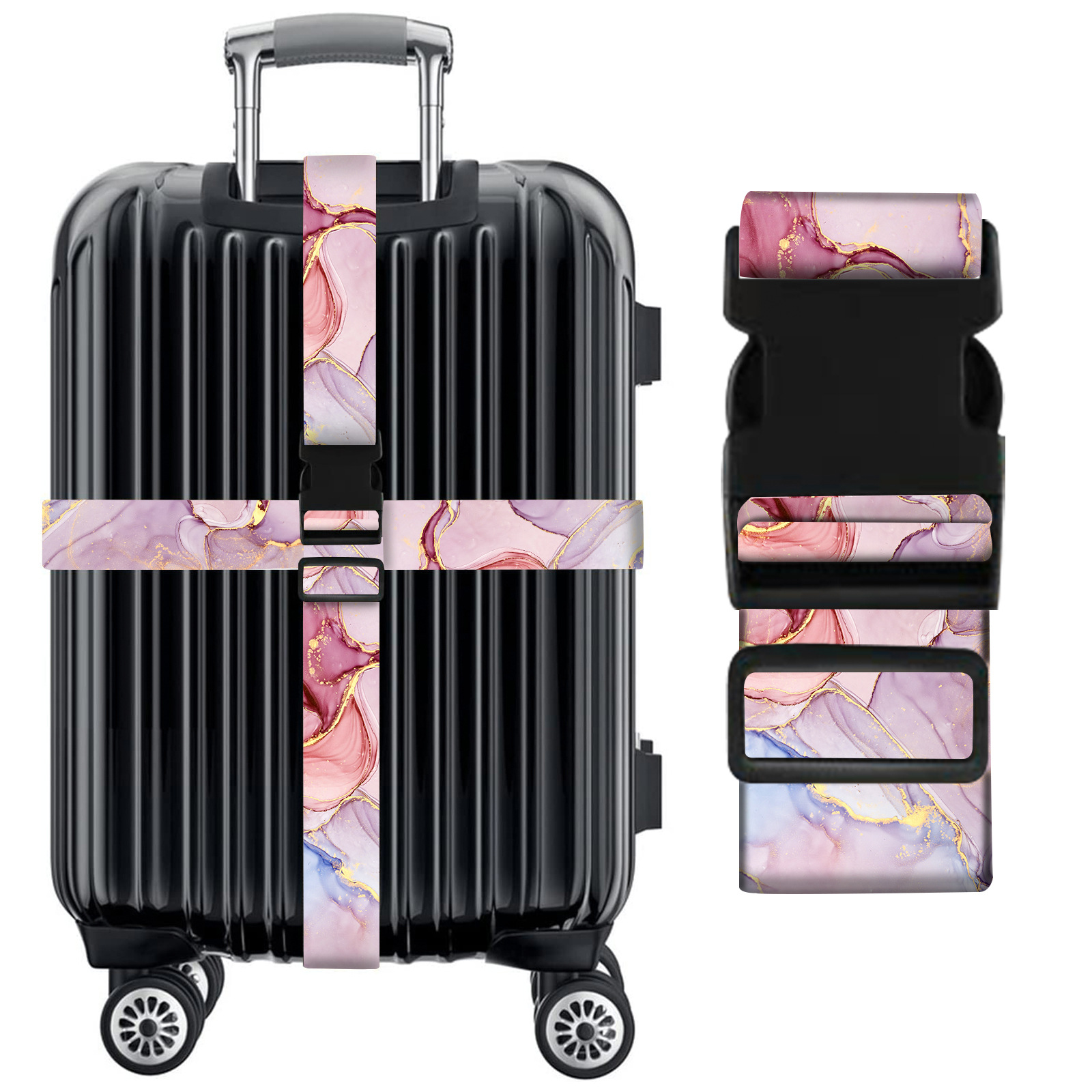 Transfronteriza piña cactus mármol cielo estrellado ajustable equipaje protección cuerda viaje trolley caso correa de viaje