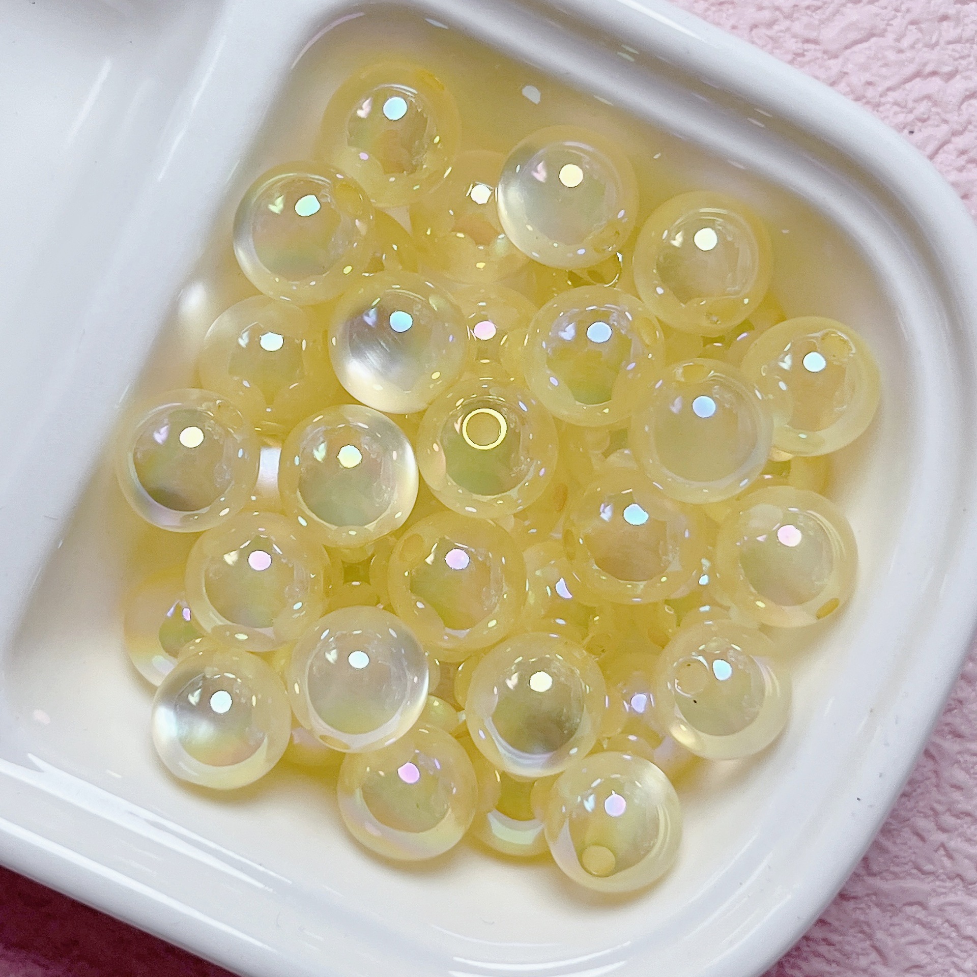 高品uvメッキカード10/12ゼリー猫眼通孔散珠diy携帯電話チェーンビーズ材料アクセサリー部品