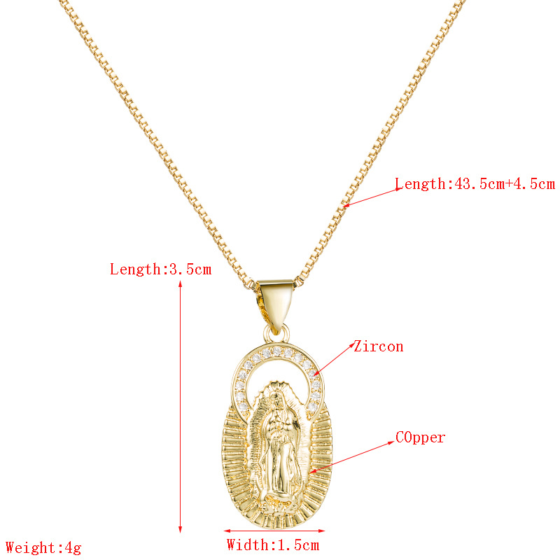 Fashion Virgin Mary Pendant Copper Micro-inlaid Zircon Necklace display picture 1