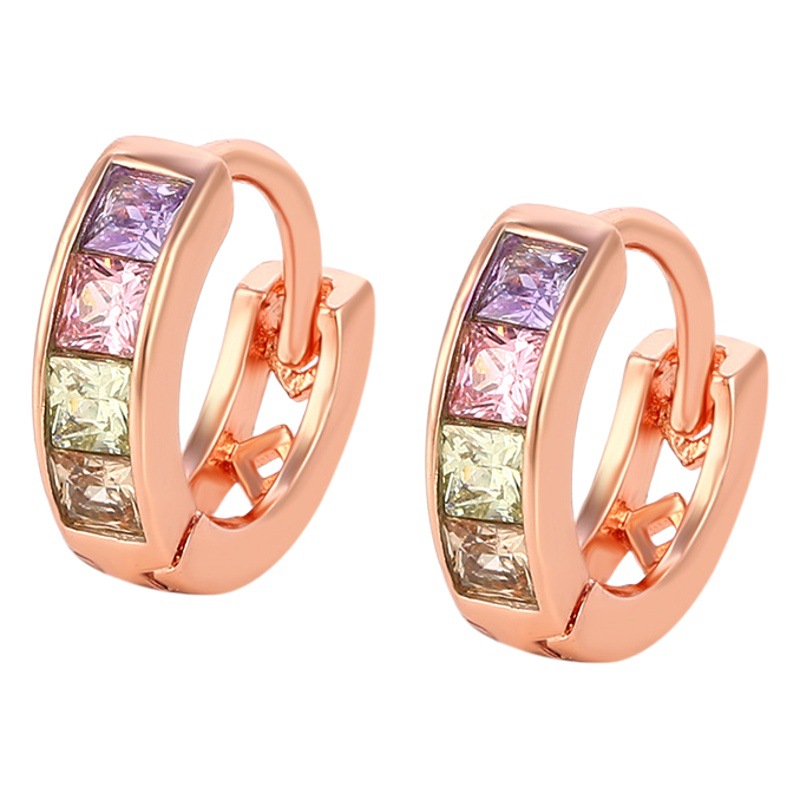 Joyería de Xuking chapado en oro rosa brillante personalidad oído anillo oído hebilla japonés y coreano pendientes de moda pendientes de alto grado al por mayor