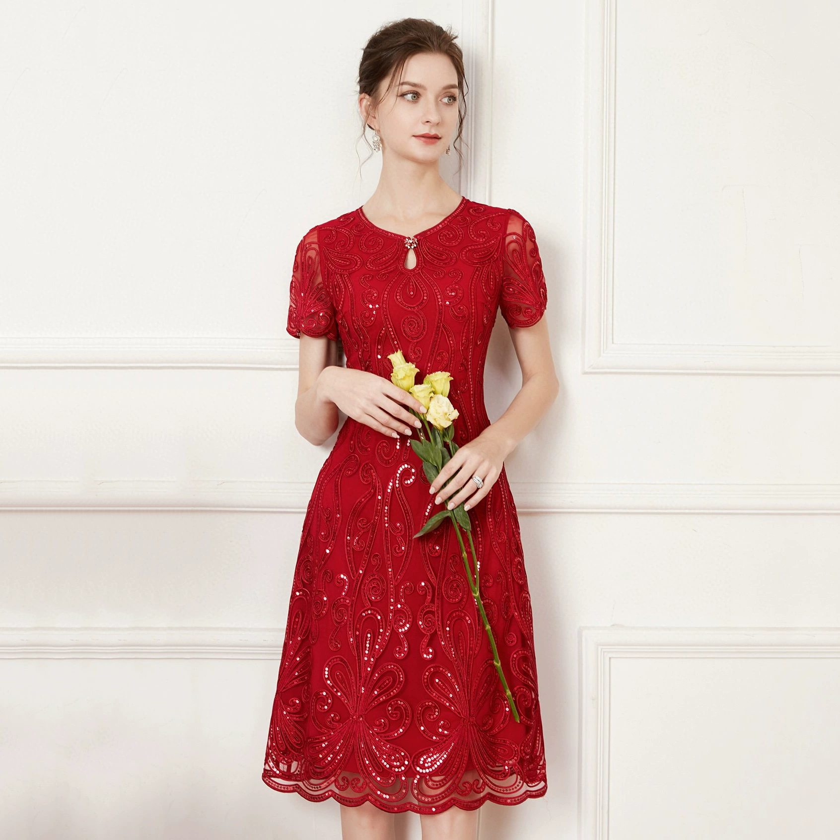 Специальная распродажа женская юбка с короткими рукавами среднего и пожилого возраста женская одежда для мамы летом