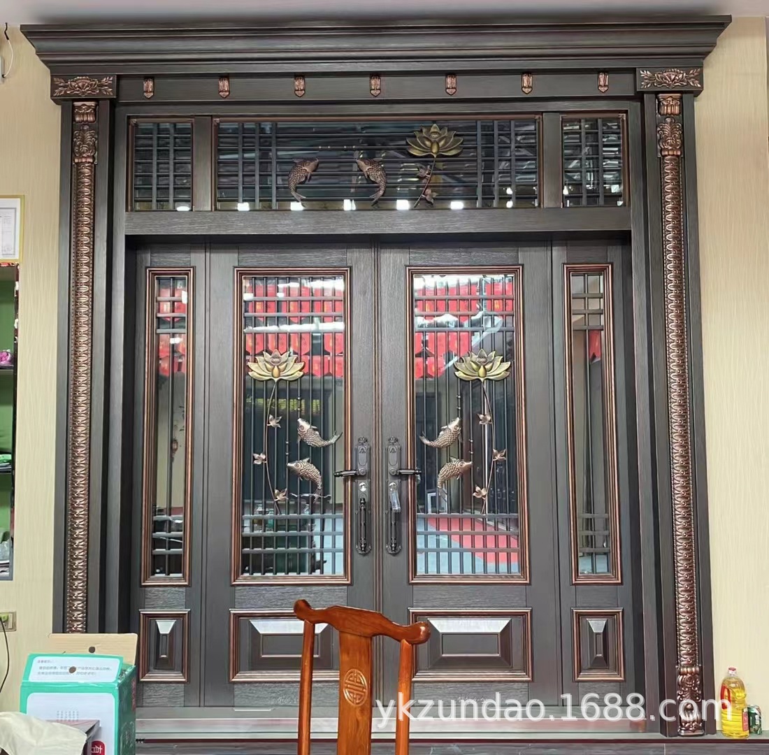 四开锌合金别墅玻璃大门