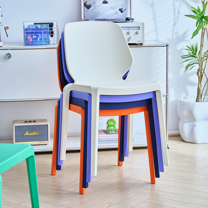 Dining Chair Simple Household Plastic Backrest Leisure Chair Commercial Retro Light Luxury High-End Cafe Restaurant Dining Table and Chairs