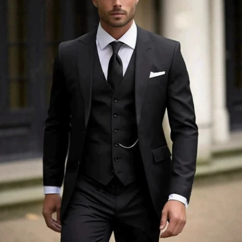 Aliexpress New Foreign Trade Men's Suit Set, New Business Casual Elegant Banquet Host Slim-Fit Suit