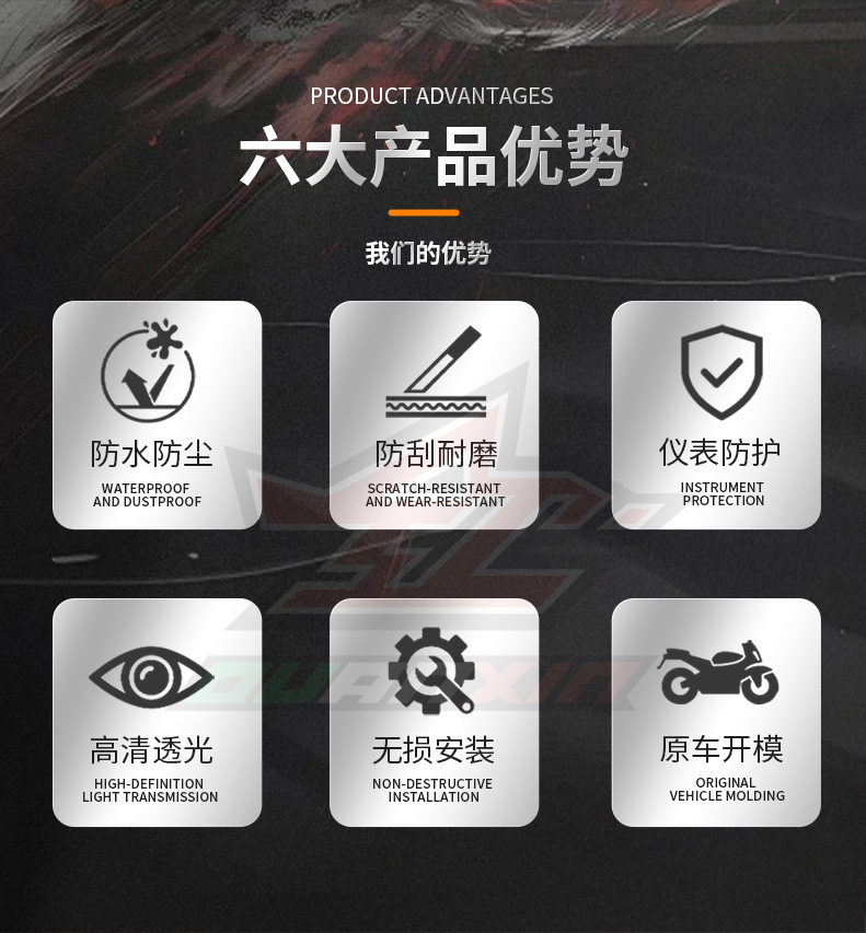 Suitable for No.9 electric vehicle modification parts E series E110L/E80C/E125/E90 instrument cover waterproof cover