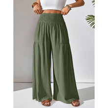 K 74215 High waist smocked pocket wide leg pants ����������