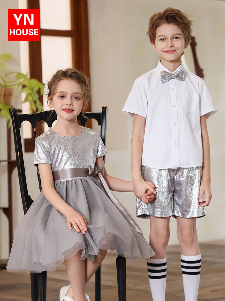 Uniformes de actuación del coro de niños de jardín de infantes para estudiantes de primaria y secundaria, recitación de poesía, discursos, trajes de actuación de danza para niñas