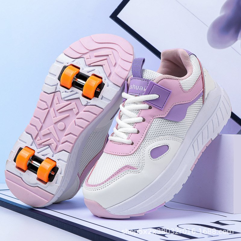 New Four-Wheel Heelys Shoes for Boys and Girls, Detachable Transforming Shoes, Roller Skates with Wheels, Dropshipping