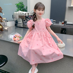 女童連衣裙短袖2024夏季新款兒童韓版洋氣公主裙女大童夏裝裙子潮