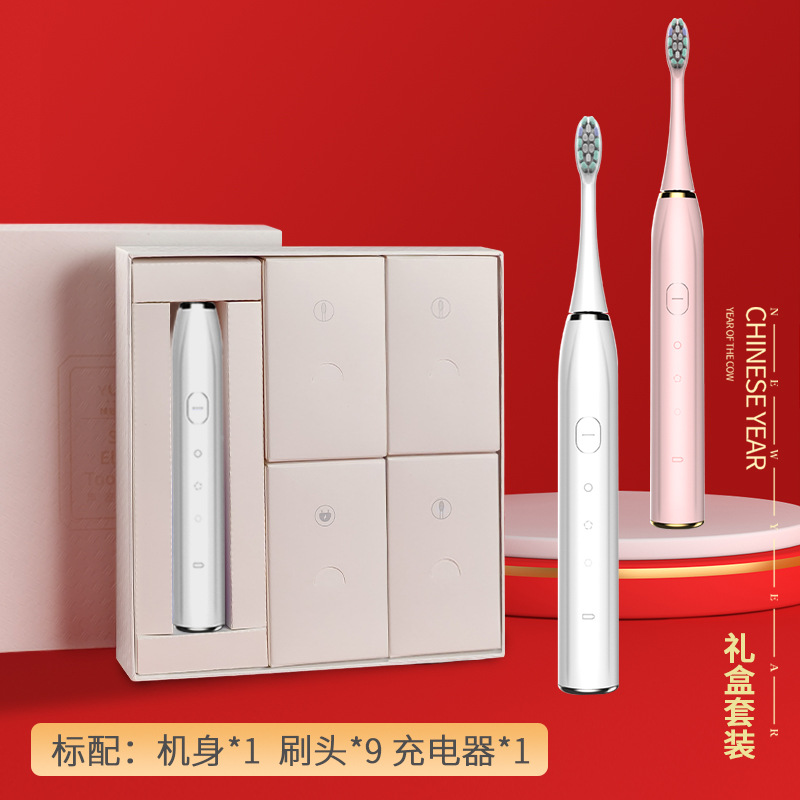 V6 무선 시트 충전 화이트 (9 브러시 헤드) 화이트 선물 상자 세트