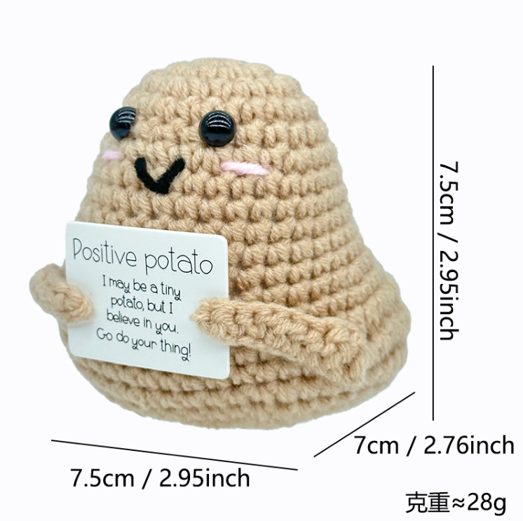 Transfronterizo al por mayor hecho a mano de punto de felpa de energía positiva de la patata emocional vegetal adornos de frutas de juguete pequeño regalo