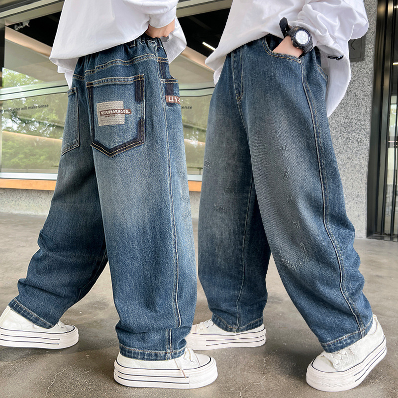 Boys' Jeans Spring and Autumn Style 2026 New Fashion Casual Loose Fit for Children and Older Boys